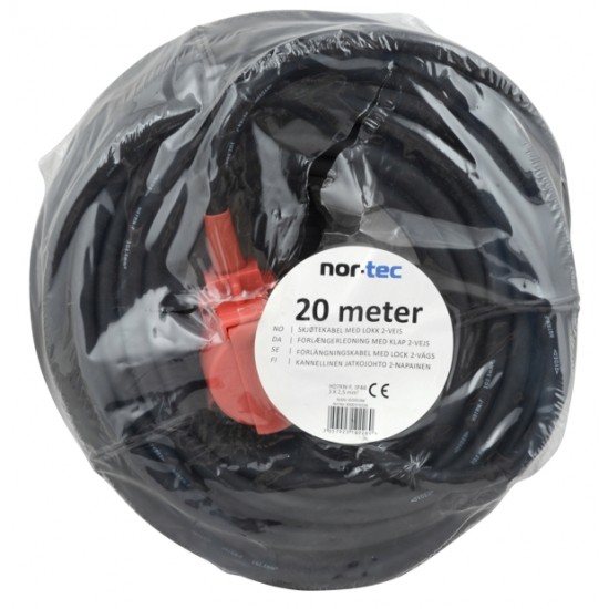 Jatkojohto 20m, ulkokäyttöön 3x2,5mm2 NOR-TEC